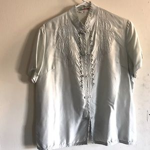 Embroidered Chinese Silk Blouse